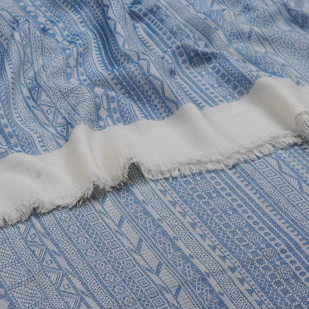 Classic Kani Craft Pashmina Shawl – Traditional Blue Weave