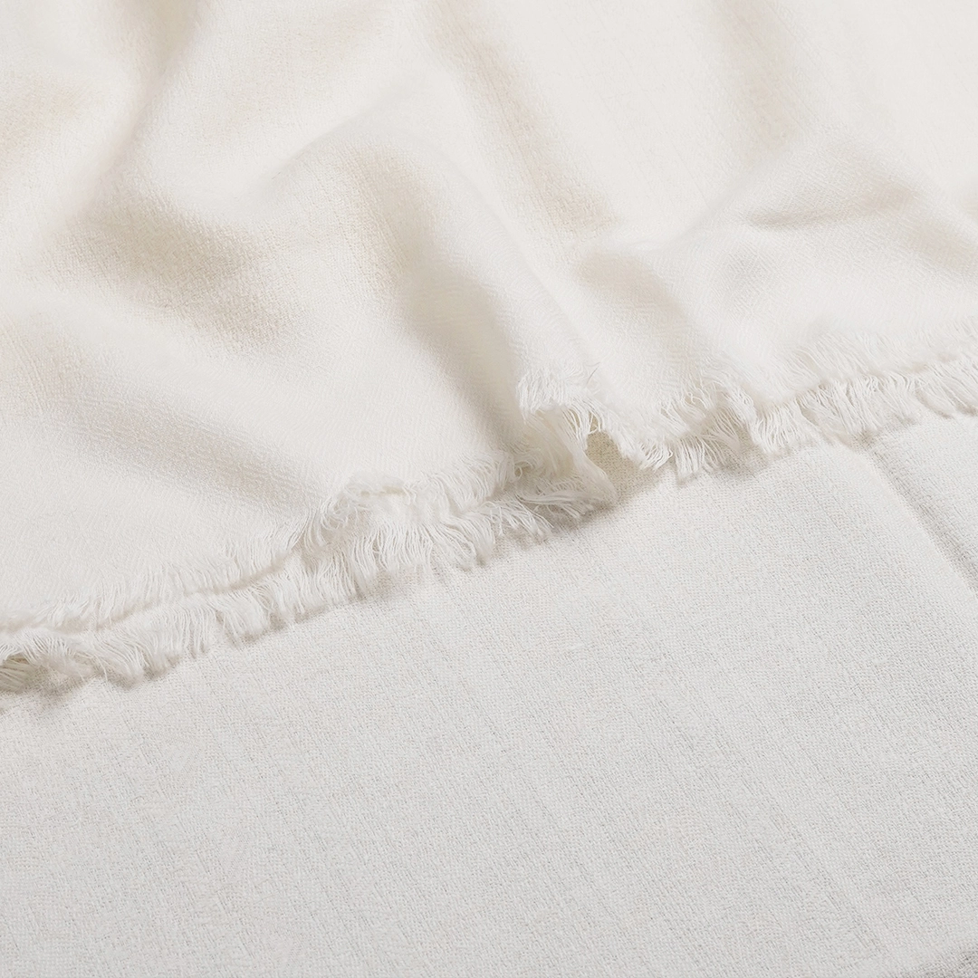 Classic Kani Craft Pashmina Shawl – Traditional Ivory Weave