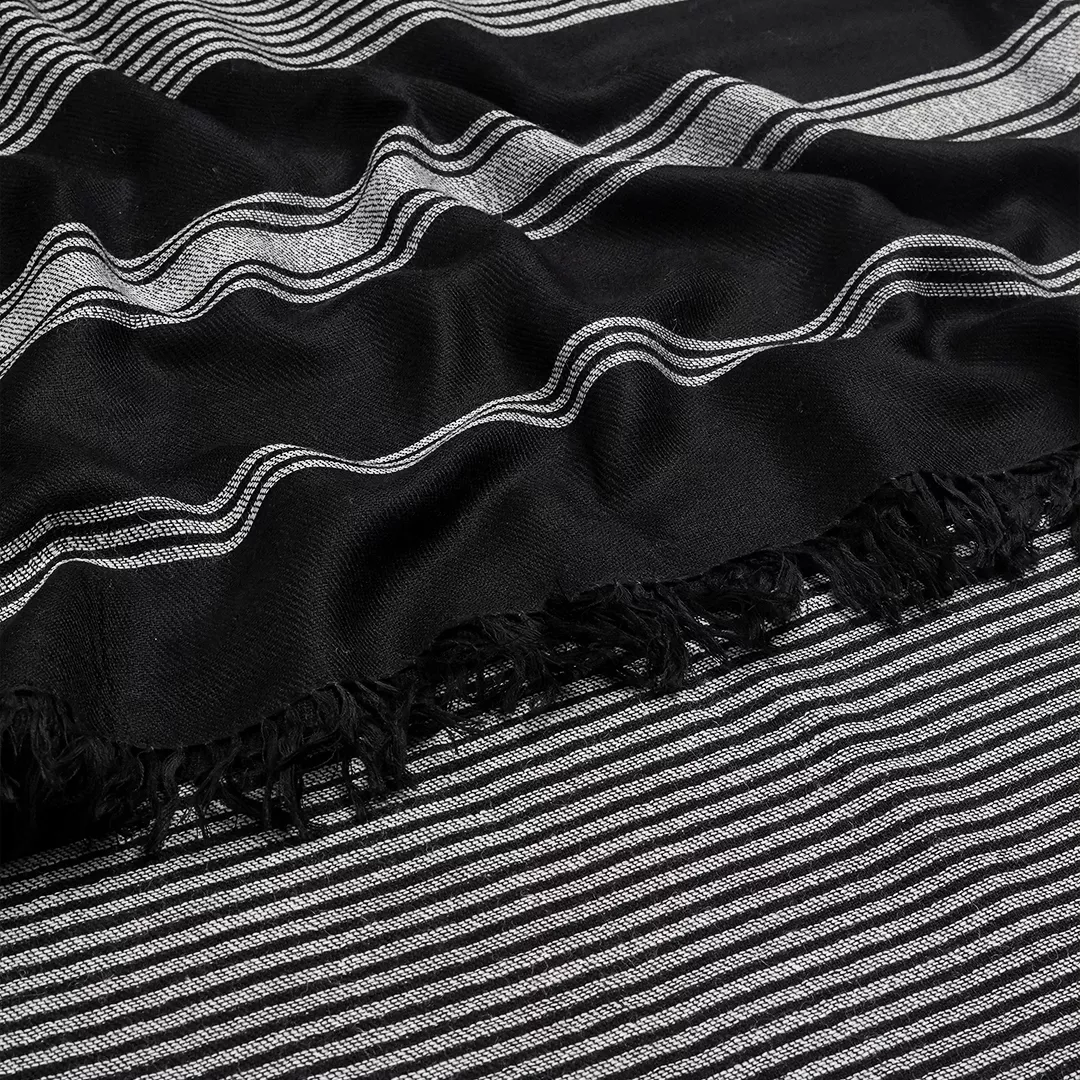 Noir Wave Luxe Pashmina – 92 Count