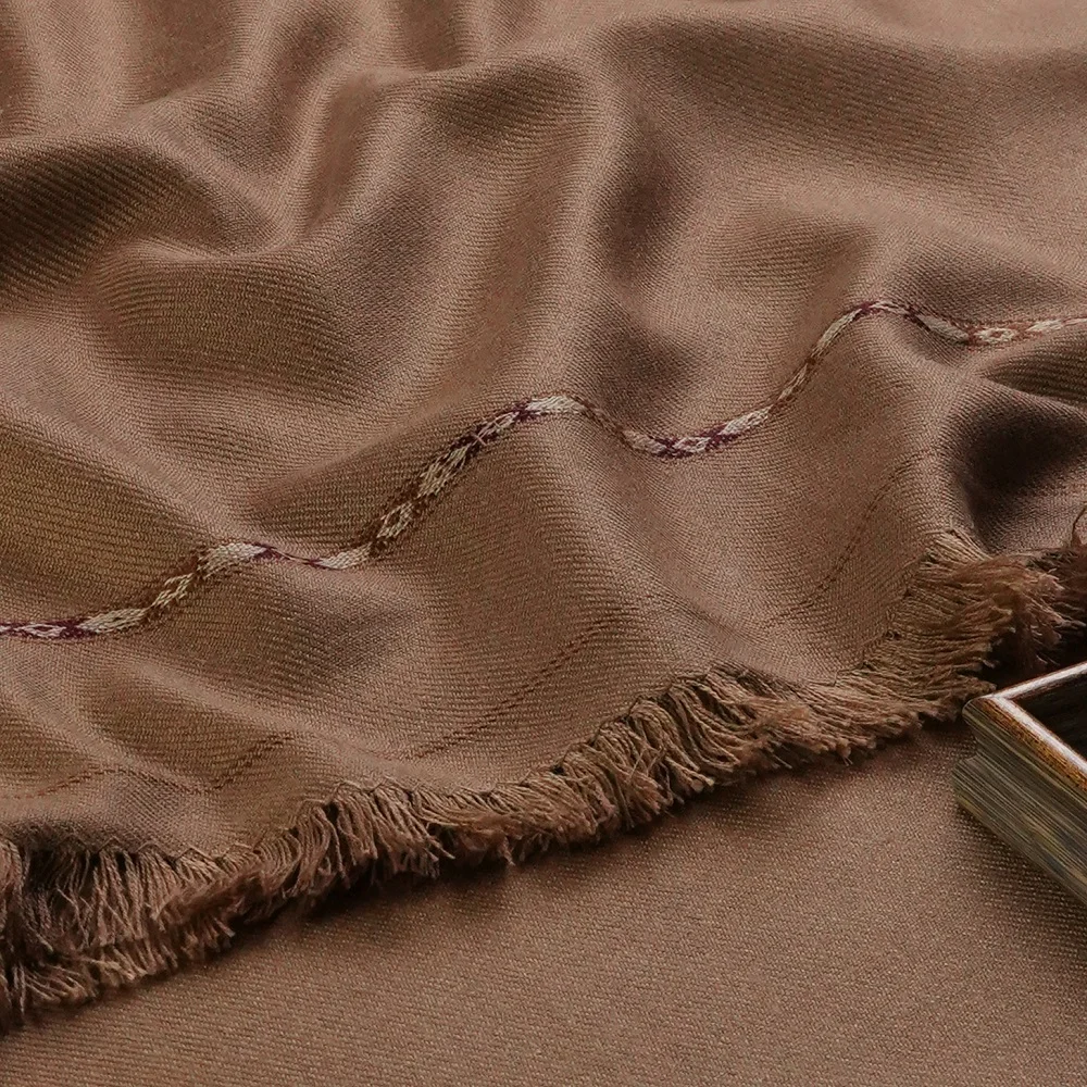 Border Line Synthetic-Wool Shawl
